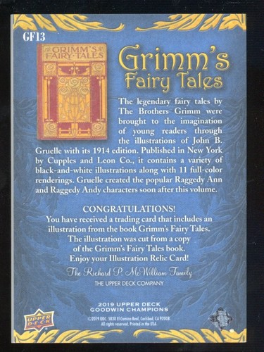 2019 Goodwin Champions Grimms Fairy Tales 1914 Edition Vintage Booklet #GF13 - Picture 2 of 2