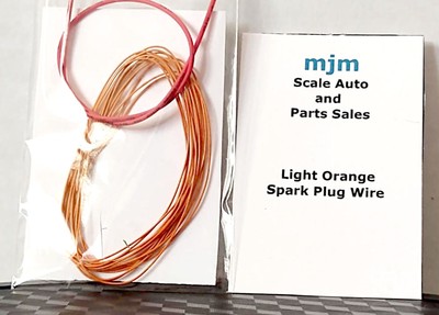 6 Feet Light Orange Spark Plug Wire 1/24 1/25 Scale With Red Boot Material 