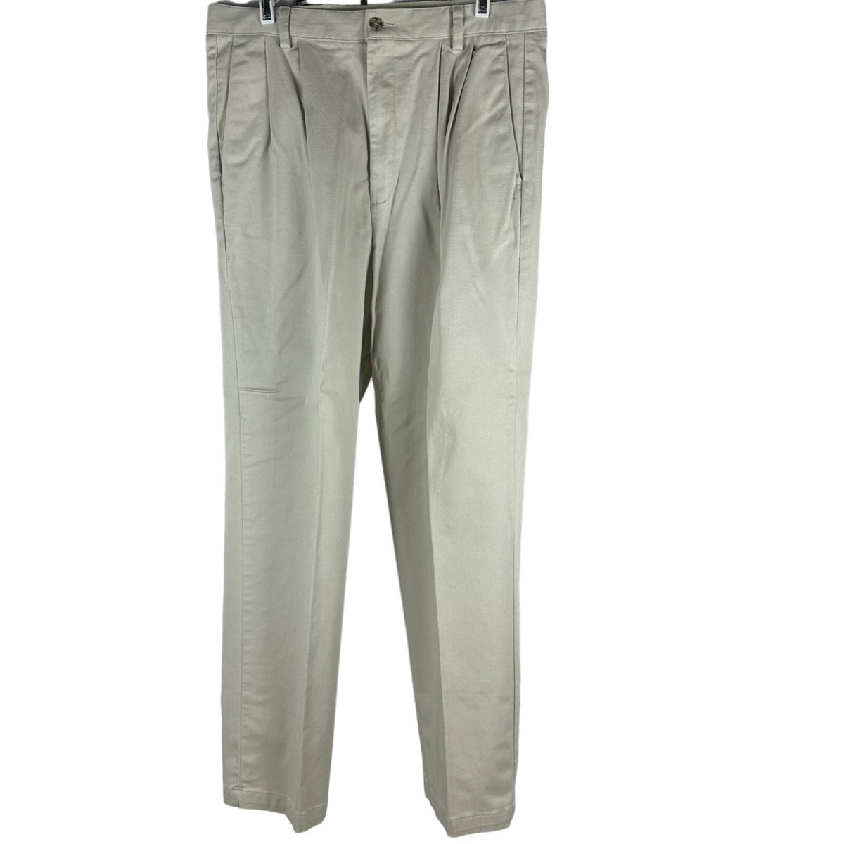 Dockers Mens Khakis Stretch Twill Pants W34 L32 Classic Fit No Wrinkles  Beige