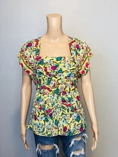 NEW Plenty By Tracy Reece Anthropologie Floral Print Silk Blouse Top SZ 4