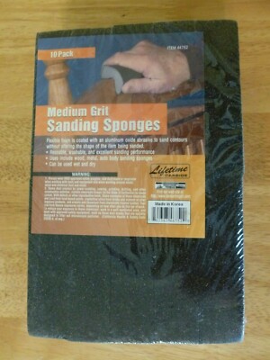 Pack of 10 Mdm. Grade Aluminum Oxide Sanding Sponges 