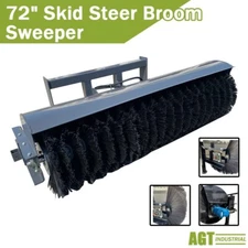 AGT Skid Steer Hydraulic Angle Broom Sweeper 72" Heavy Duty Attachment 10-25 gpm