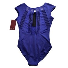 New NWT Mirella Leotard Dance / Gymnastics Purple. Size Women's M. 90 Nylon /