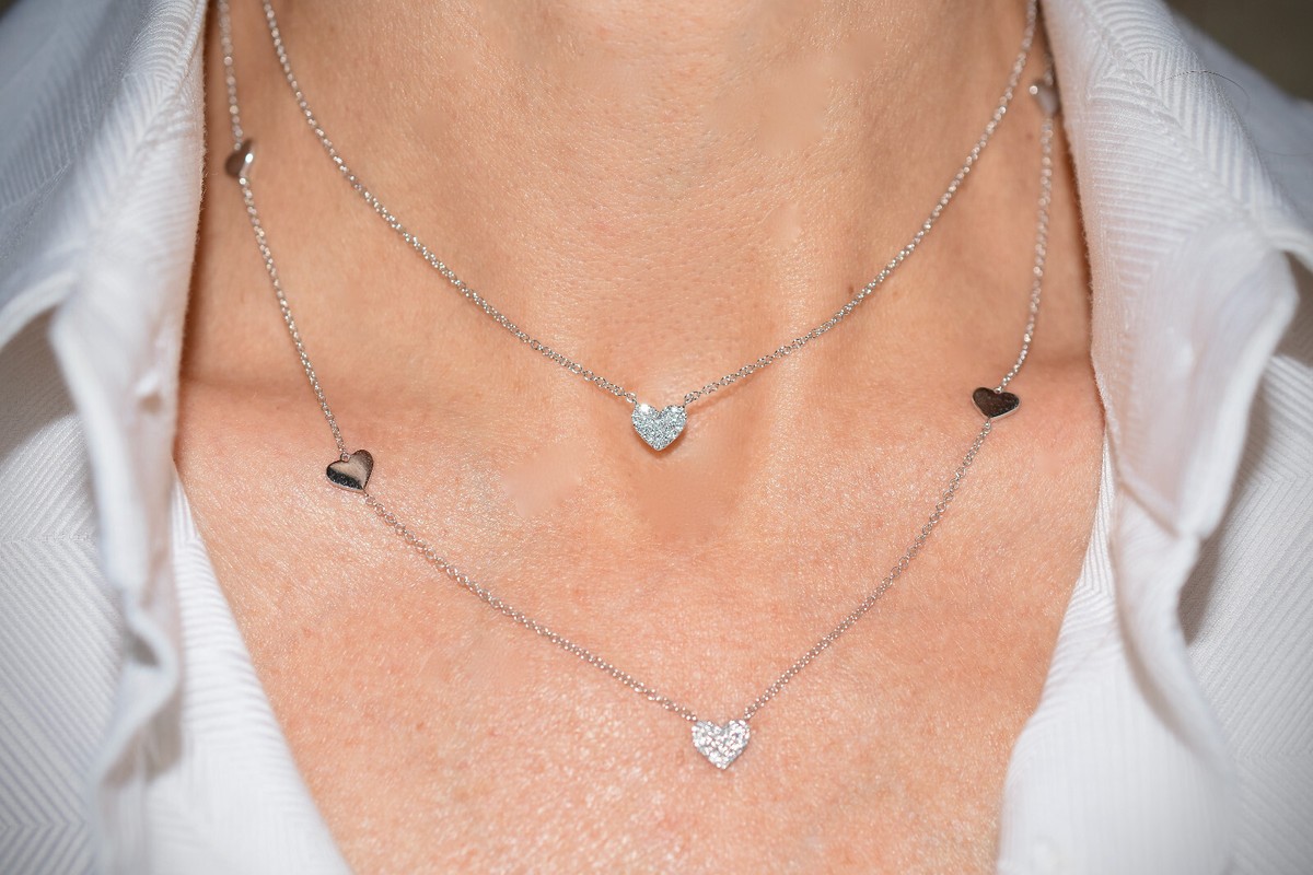 ◆STONEHENgE◆ 14K Heart Cubic Necklace SA24D37T s-l1200.jpg