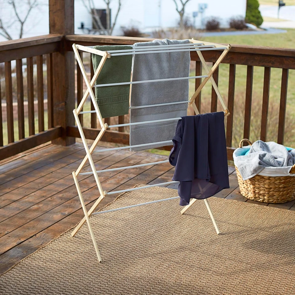 Collapsible Folding Wooden Clothes Drying Rack – 5001 Size - Image 2 of 4