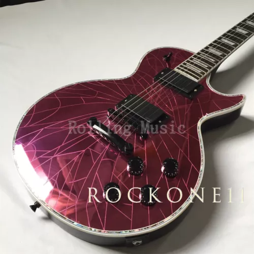 Custom Finish Special Crack Style LP Electric Guitar Pink Purple Color