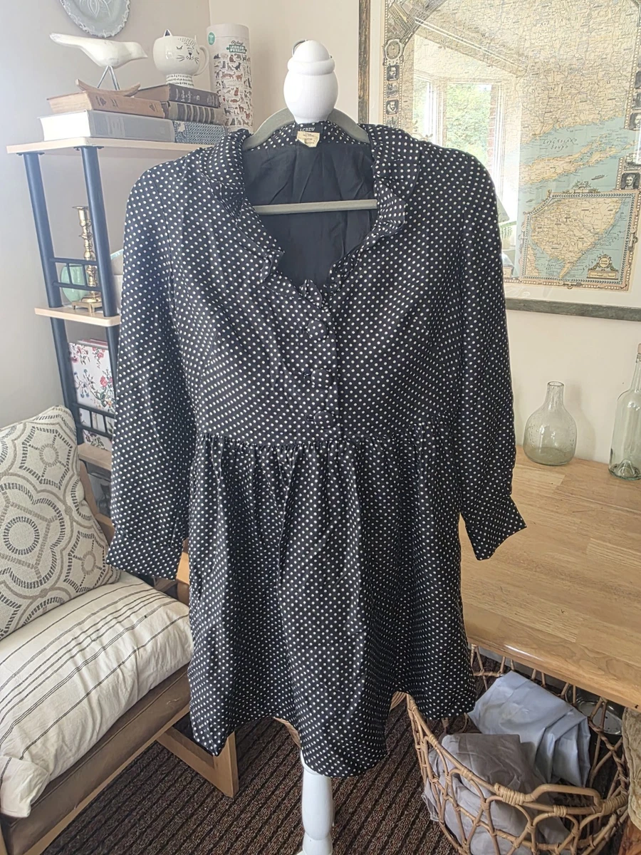 j crew silk polka dot dress J.Crew 100% Silk Polka Dot Long Sleeve Dress,