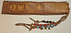 80s Vintage Native American Leather Headband Gray Owl Florida Hand Made — photo 8