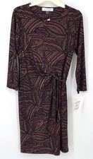 Womens Kasper Dress Stretch Colorful Small Multicolored Small 3/4 Sleeve