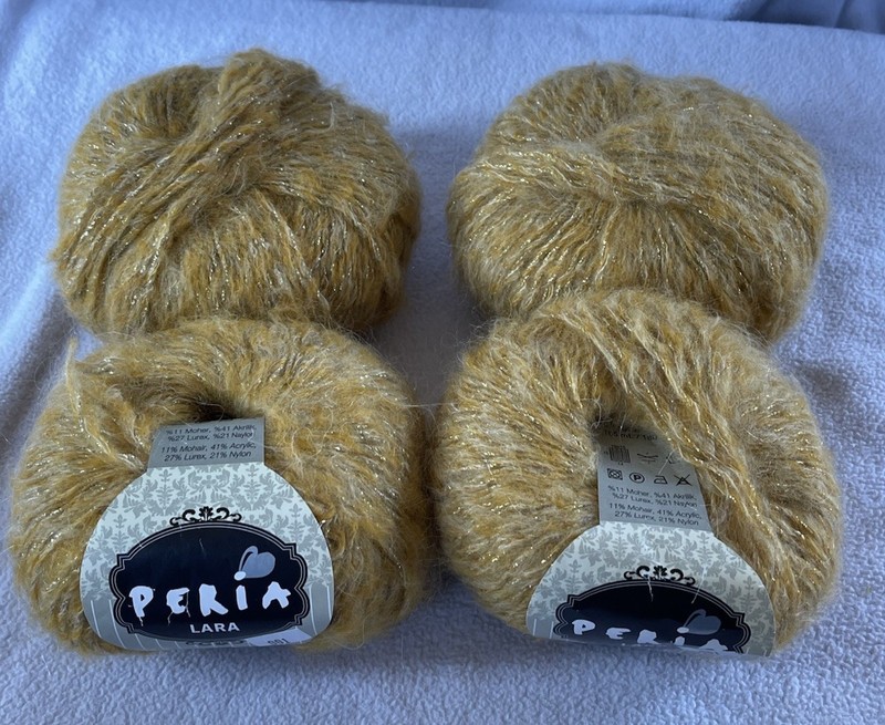 Peria Lara Mohair Blend Luxury Yarn, Yellow Tones, lot of 4 (180 yds each)