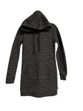 Fabletics Yukon Dress Hooded Sweater Long Sleeve Gray Kangaroo Pocket Size S