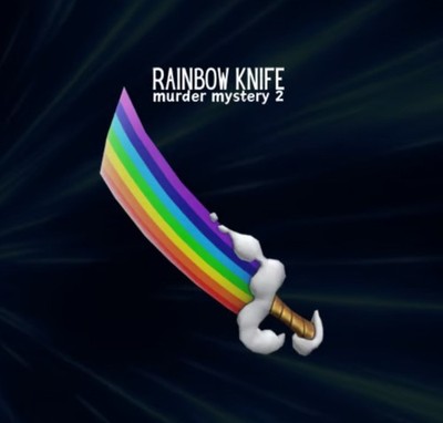   MM2 Murder Mystery 2 Godly  RAINBOW KNIFE    (SAME SAY DELIVERY) - Very Rare