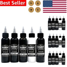 Artist Greywash Ink Set 5 Bottle 2oz Tattooing Supplies Consistent Deep Shading
