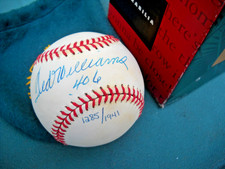 TED WILLIAMS AUTOGRAPHED AL BASEBALL UPPER DECK AUTHENTICATED INSCRIBED .406
