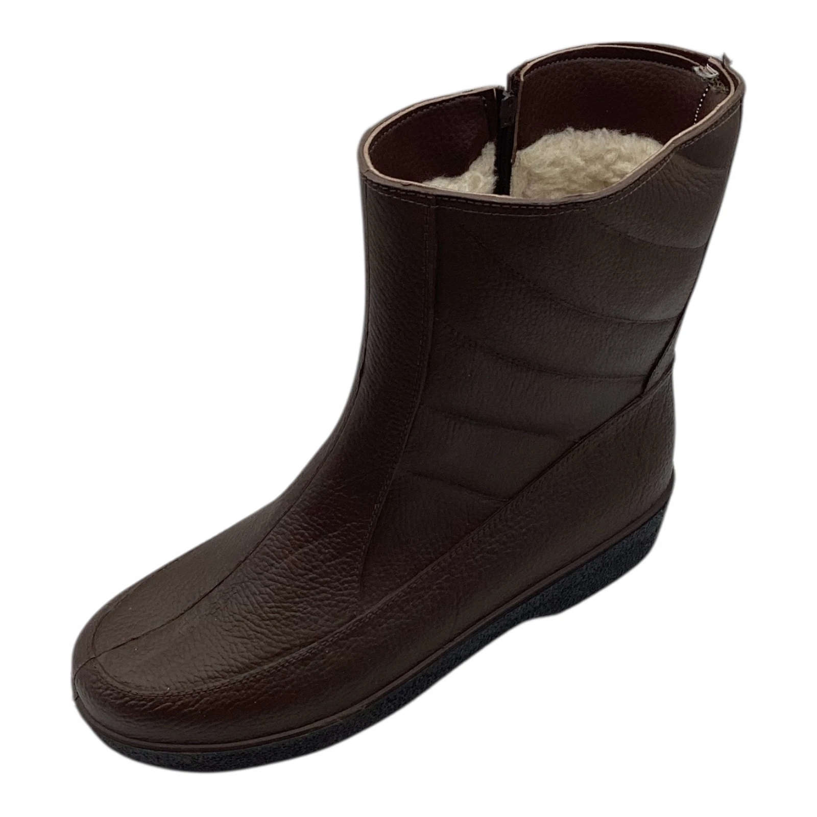 Cezer Mens Brown Rubber Low Heel Winter Mid Calf Boots Size UK 10 Used