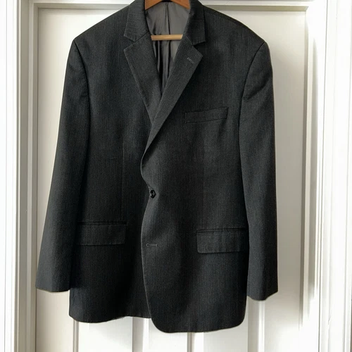 Cappotto sportivo Michael Kors uomo 46 R 100% lana grigio antracite vestibilità classica blazer