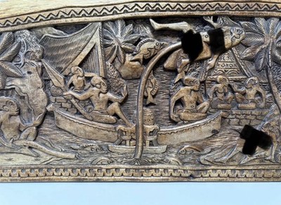 VTG Palauan Storyboard - Wood Carving - Story Of Meiechotchachau 24 x13 
