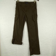 Vtg Ralph Lauren Women's 16 Pants Brown Cotton Cargo Utility Straight Leg Hiking