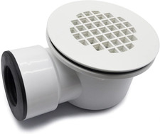 Low Profile Shower Drain, 1.5" Side Outlet Drain Assembly with Perforated Strain
