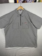 Ben Davis Shirt Mens 3XL Hickory Striped Work Cholo Pockets Half Zip Made In USA