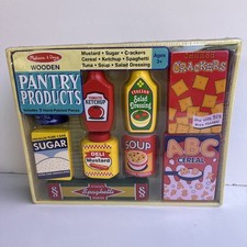 Melissa Doug Kitchen Food Play Wooden Pantry Products Ages 3 New Sealed 9 Pc