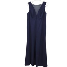 David's Bridal Studio Women's High V-Neck Dress Blue Size 18