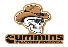 Cummins Cowboy Turbo Diesel Long Die Cut Decal Xxl 8 X 5.6