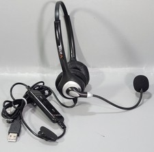 Wantek Headset Wired USB Dual Earmuff In-line Control Mic Mute Vol Control UC602