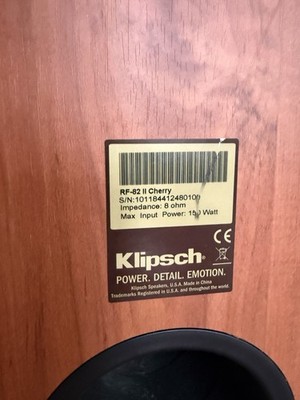 Klipsch Rf 82 II Cherry Wood Speaker Pair Tested Working | eBay