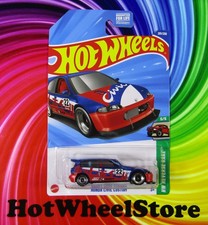2025 Hot Wheels  Red/Blue  HONDA CIVIC CUSTOM  Card 201  HW42-111025