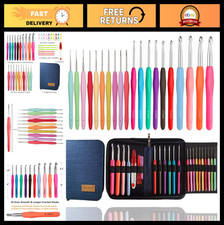 20 Sizes Ergonomic Crochet Hooks Set 0.5mm-10mm with Case for Arthritic Hands