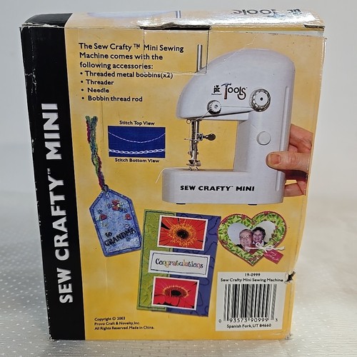 Pc Tools 2003 Sew Crafty Mini Tabletop Travel Friendly Sewing Machine White - Picture 13 of 17