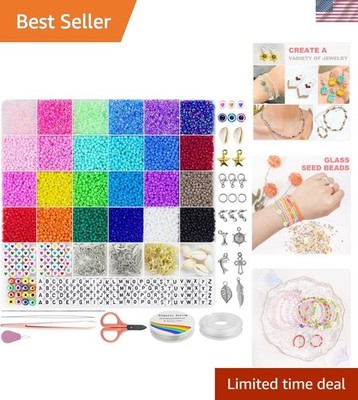 8000pcs 3mm Glass Seed Beads for Bracelet Making Kit, Small Beads Friendship ...