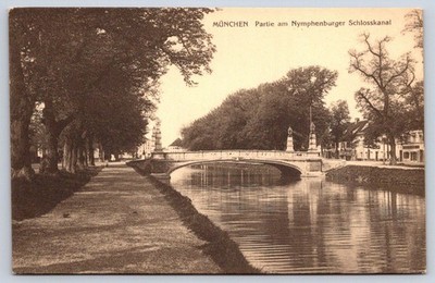 Antique Germany Postcard MUNICH Nymphenburger Schlosskanal 1910s