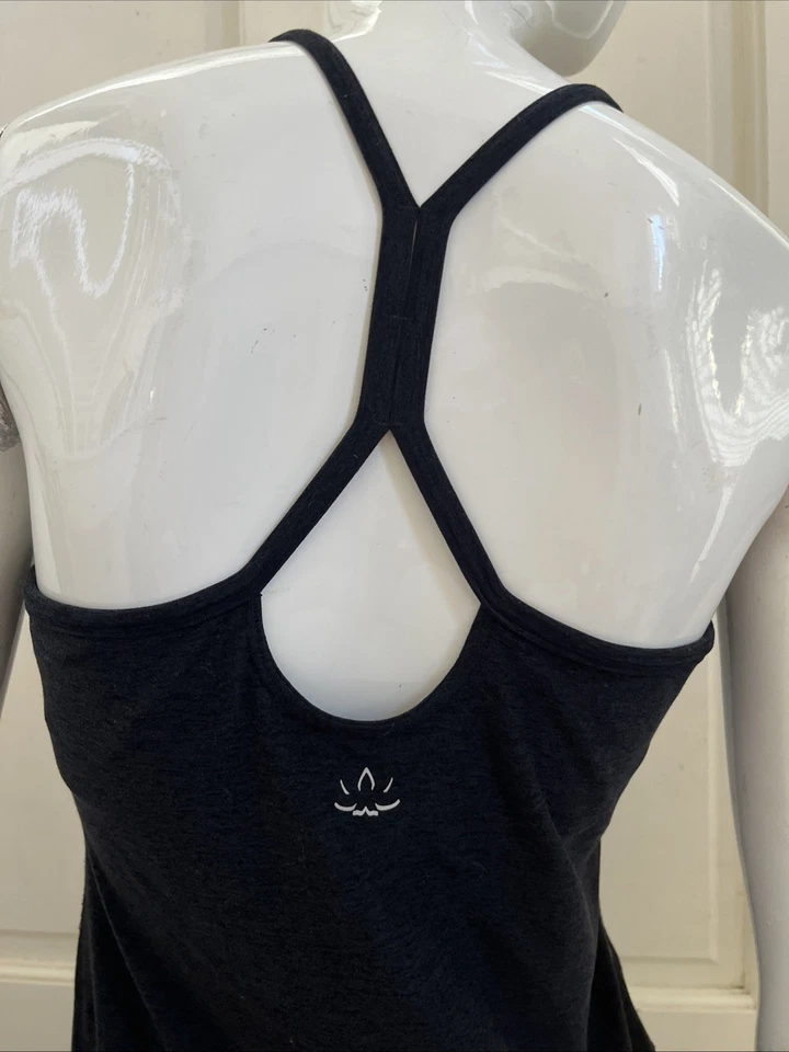 BEYOND йога черный SPACEDYE спортивная майка с внутренней поддержки подкладка Sz L - Изображение 2 из 4