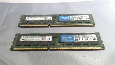 Lot of 2 Micron 16GB 2Rx4 PC3L 12800R RDIMM ECC SDRAM MT36KSF2G72PZ-1G6P1KE