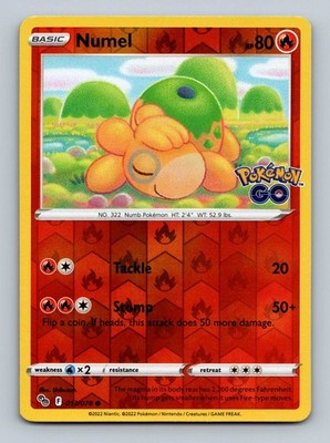 Pokemon Numel Reverse Holo Common Pokemon GO 013/078 NM
