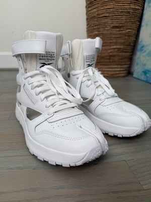 Maison Margiela REEBOK White Leather High Top Tabi Sneakers Shoes Men s Sz 10 US