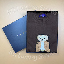 POLO RALPH LAUREN Polo Bear Knit Sweater Brown Women's M NWT w/ Box
