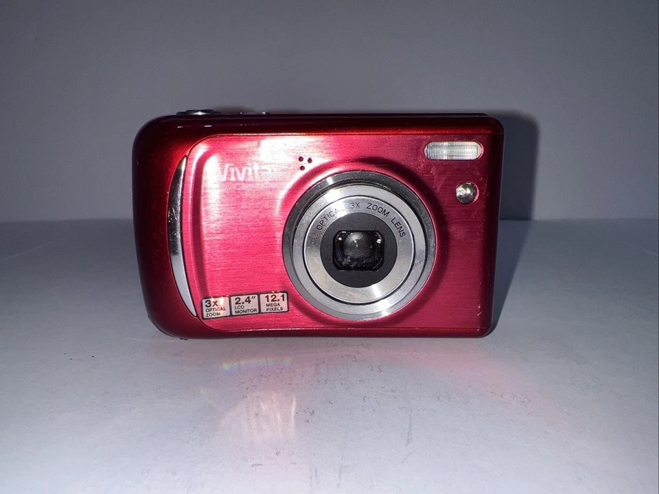 Vivitar ViviCam T324N Digital Camera  Red 3X Optical Zoom 12.1 Mega Pixels Works - Image 2 of 4