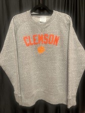 Clemson Sweatshirt Unisex L Champion Gray Felt Appliqu  Logo Vintage Look