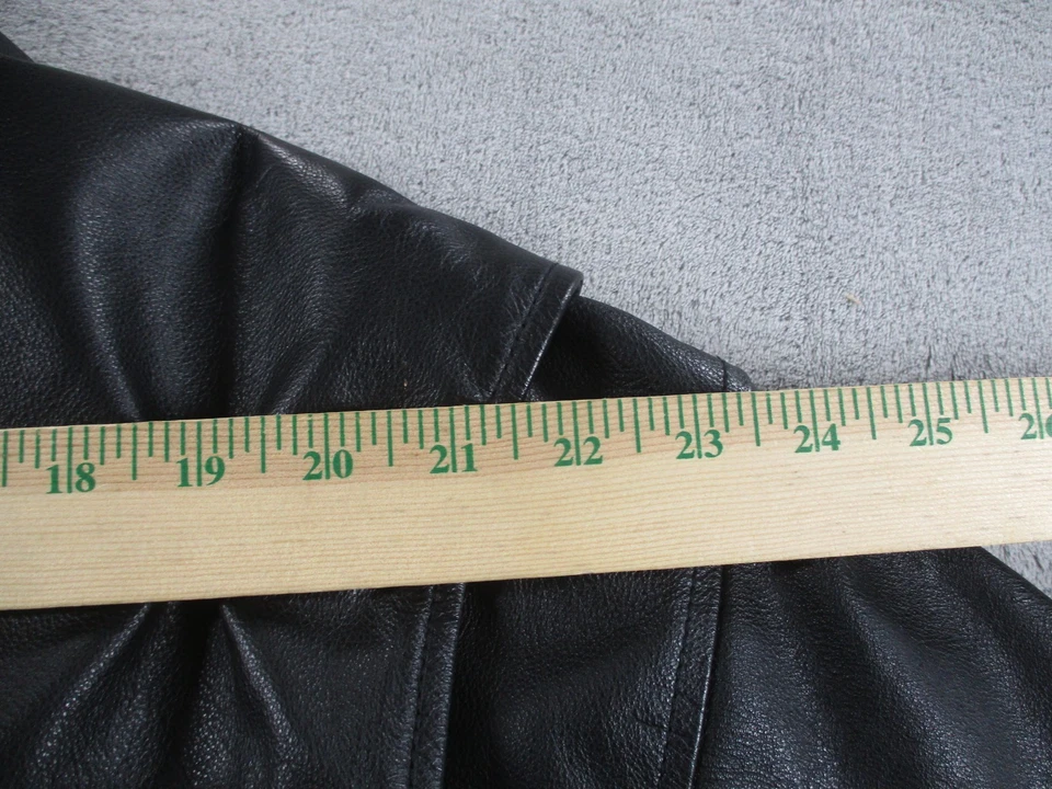 VTG St John's Bay Jacket Mens XXL Black Quilt Lined Leather Bomber Full Zip EUC - Image 2 of 4