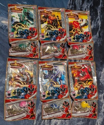 Bandai Power Rangers Samurai Complete Set of 6 Sealed Figures + 18 Cards