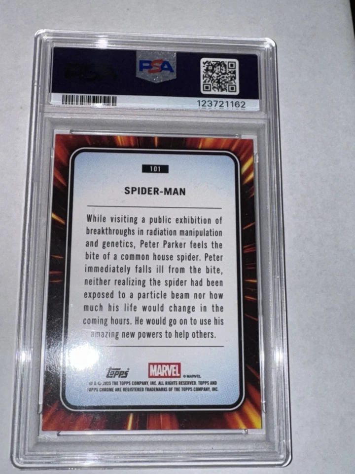 Spider-Man Blue & Red Spider Web  /62 PSA 8 2025 Topps Chrome Marvel - Image 4 of 4