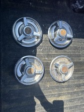 4 Old School Chevy Corvette Metal Rally Wheel Center Rim Cap Hub Cover