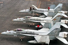 F/A-18C HORNET FIGHTERS ON USS ENTERPRISE FLIGHT DECK PHOTOGRAPH PHOTO PRINT