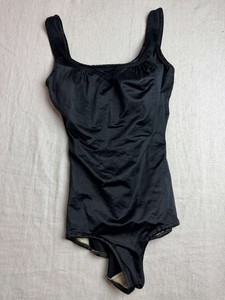 VTG 80s Roxanne Perfection Fit Black One Piece Swimsuit Size 14 36B Pinup Chic