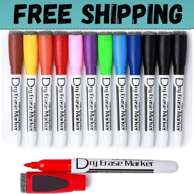 Magnetic Dry Erase Markers with Eraser Low Odor Fine Tip Whiteboard Pens Pack