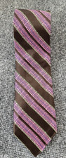 Robert Graham Mens Tie Stripes/Black/Purple Silk Business Minded USA