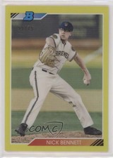 2020 Bowman Heritage Chrome Prospects Yellow Refractor 55/75 Nick Bennett 1p5